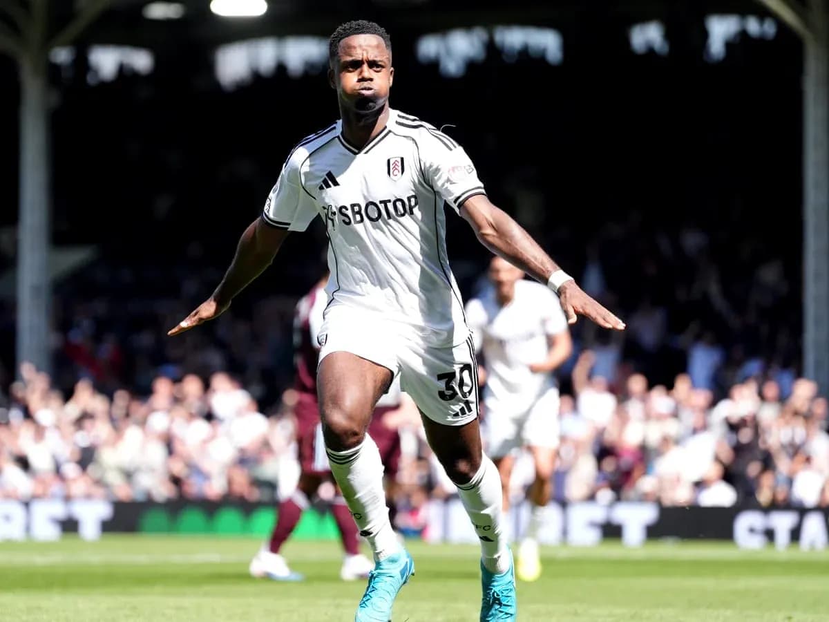 Fulham player celebrating a goal during match