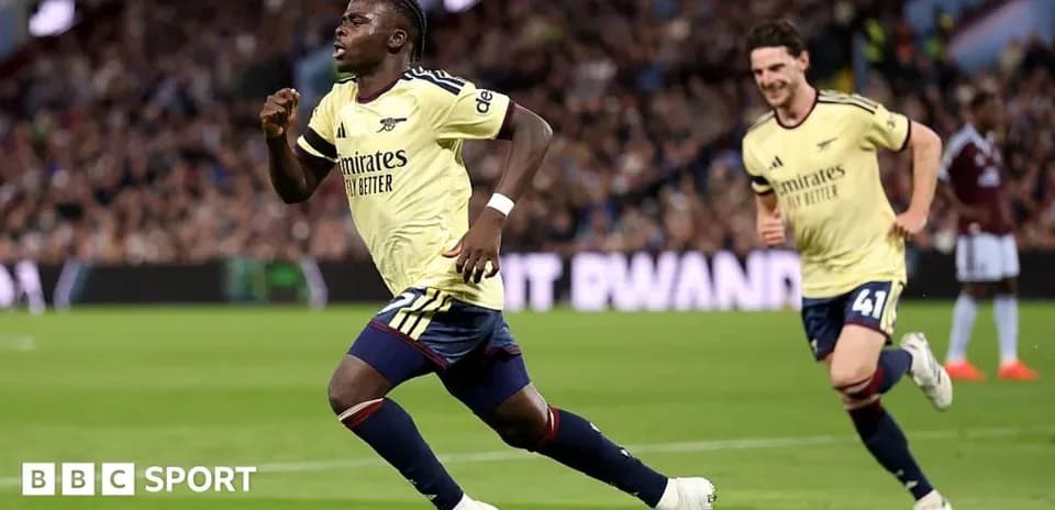 Arsenal player celebrating a goal during match