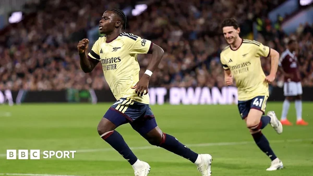 Arsenal player celebrating a goal during match