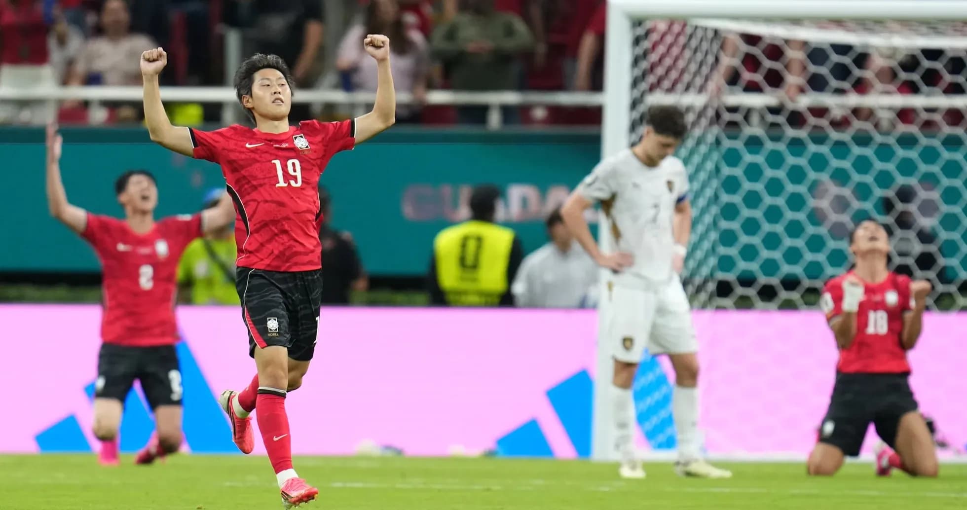 South Korea player celebrating during football match