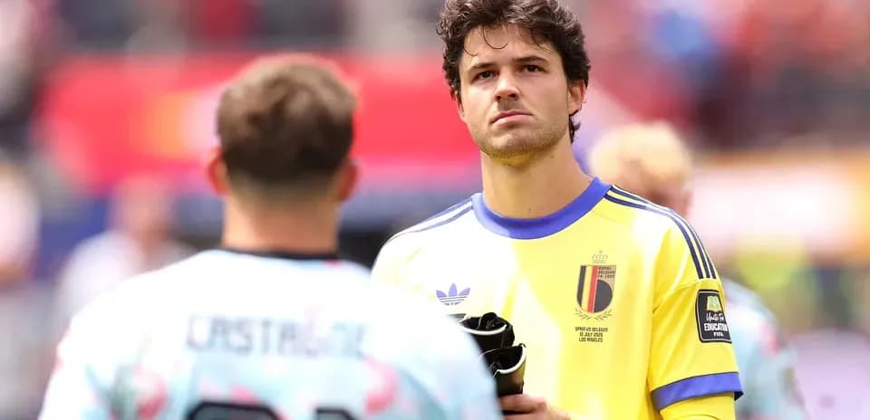Goalkeeper in yellow kit during match warm-up