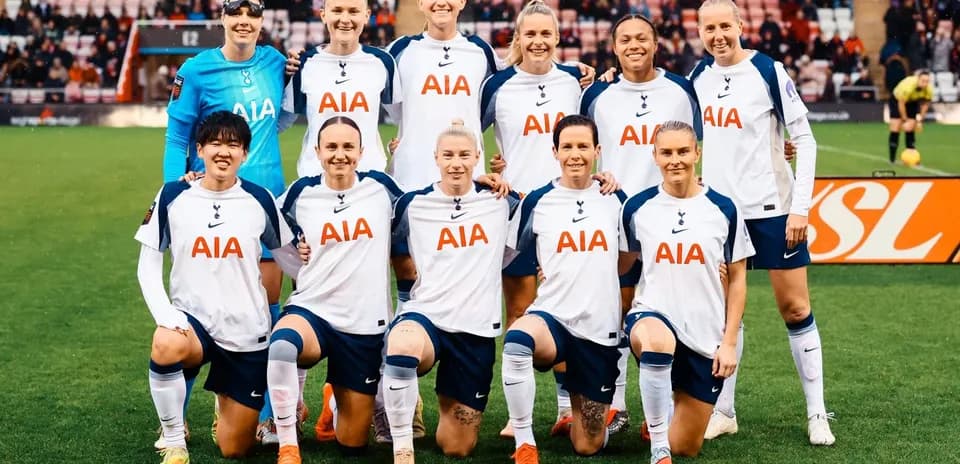 Tottenham Hotspur Women's team posing for photo