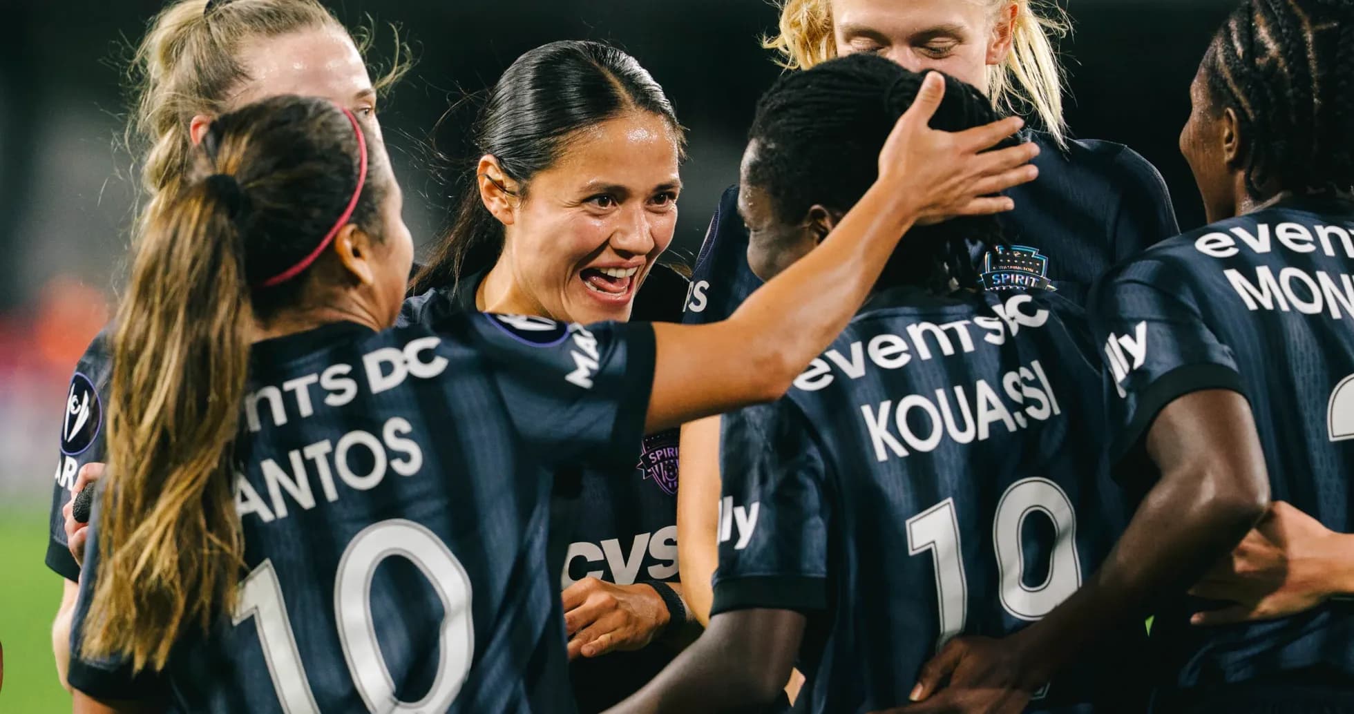 Washington Spirit players celebrating a goal