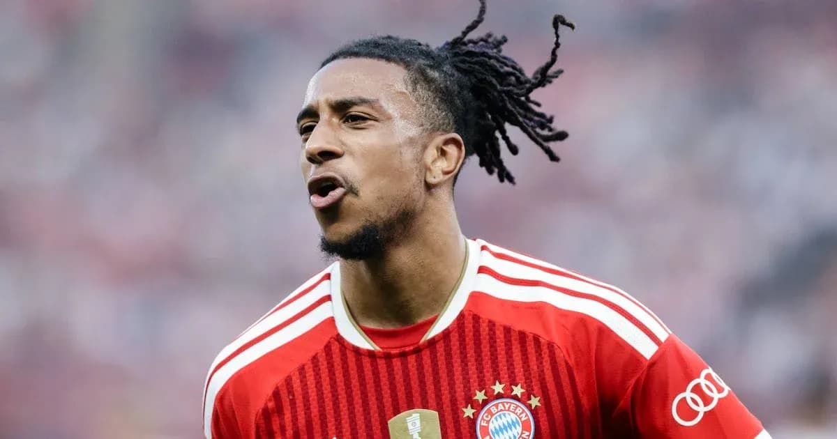 Player celebrating in Bayern Munich's red jersey