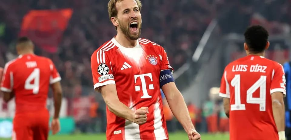 Bayern player celebrating during UEFA Champions League match