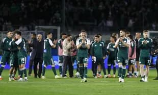Panathinaikos players celebrating after the match