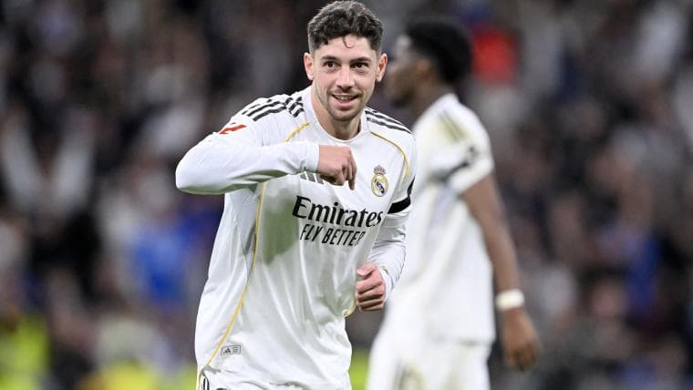 Player celebrating after scoring for Real Madrid