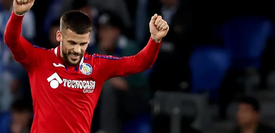 Getafe player celebrating during match