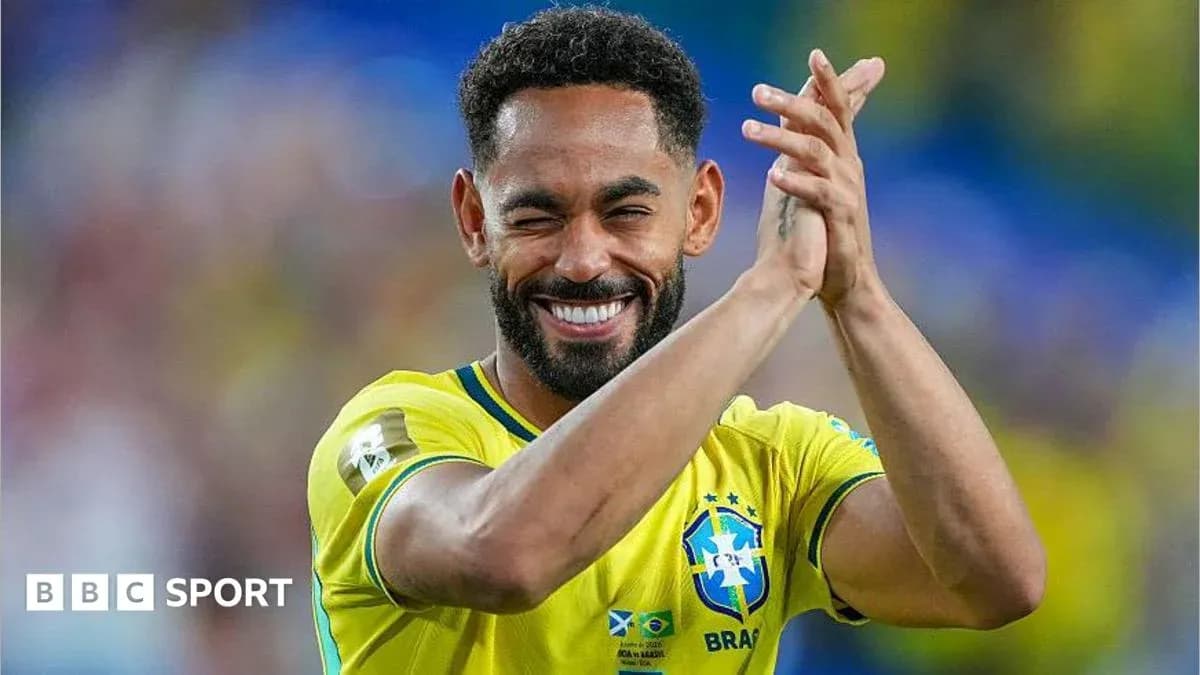 Player celebrating in Brazil national team jersey