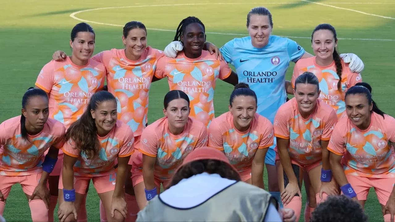 Orlando Pride women's team posing for photo