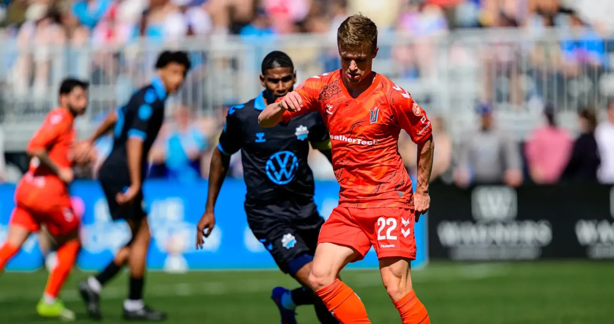 Players in action during Forge vs HFX Wanderers match