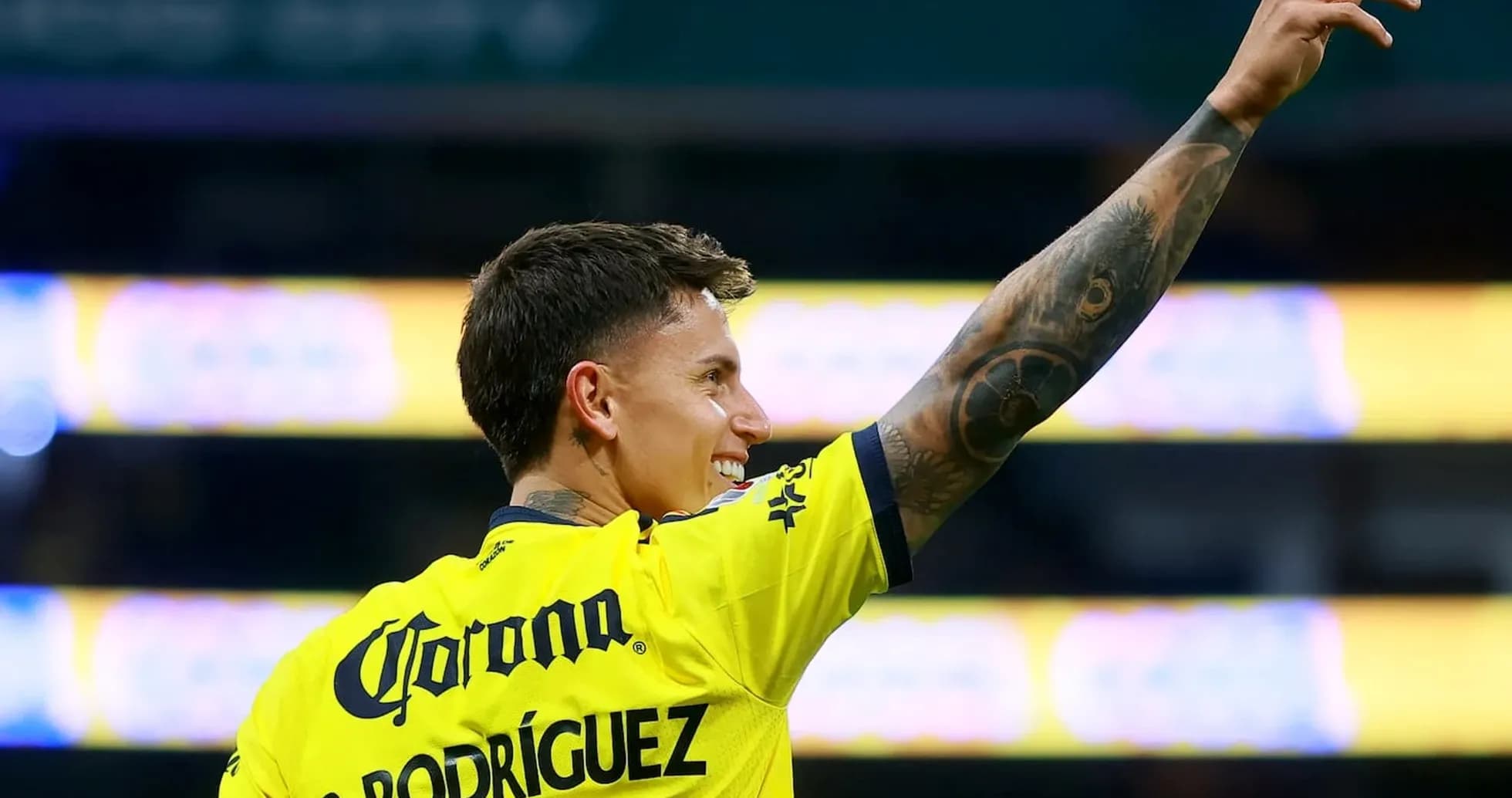 Club America player celebrating a goal