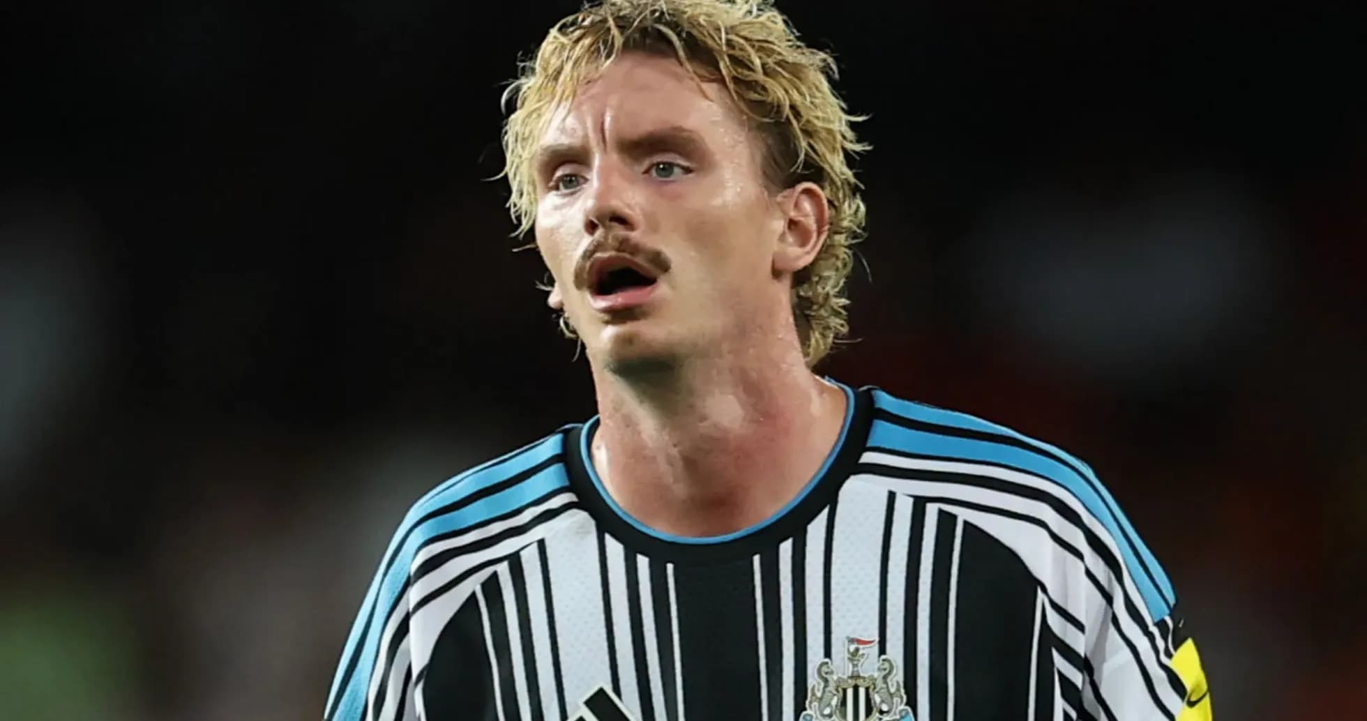 Newcastle United player during a match moment