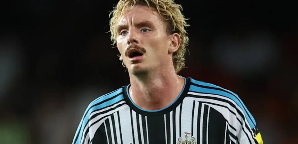 Newcastle United player during a match moment