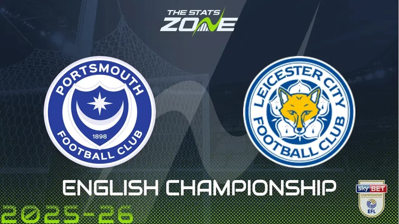 Portsmouth and Leicester City logos for Championship match