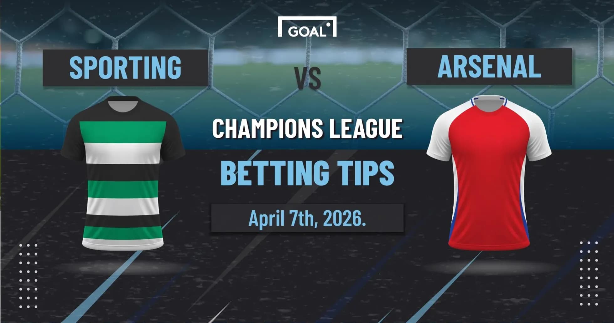 Sporting vs Arsenal Champions League betting tips graphic