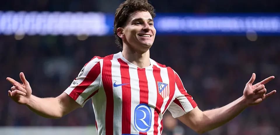 Atletico Madrid player celebrating after scoring goal