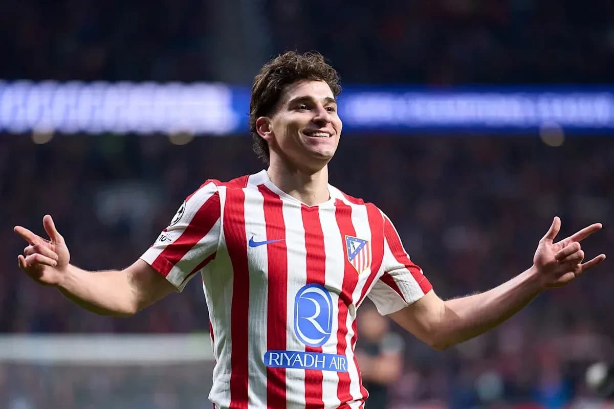 Atletico Madrid player celebrating after scoring goal