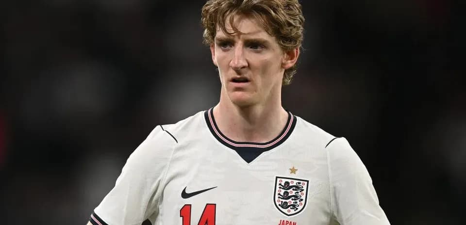 Player wearing England jersey during match