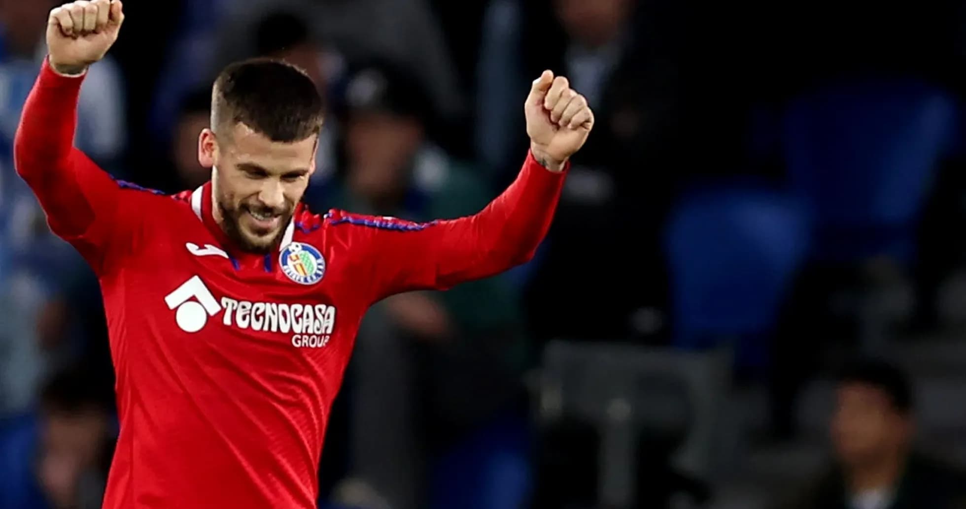 Getafe player celebrating during La Liga match