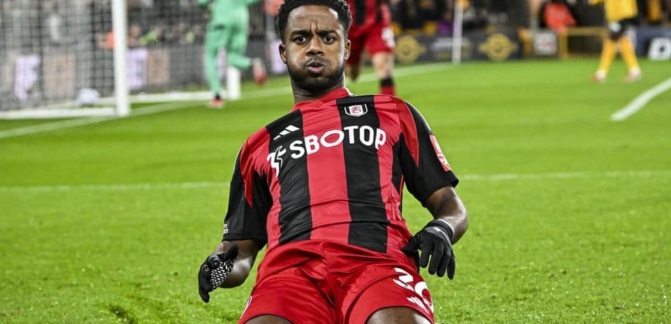 Fulham player celebrating after scoring a goal