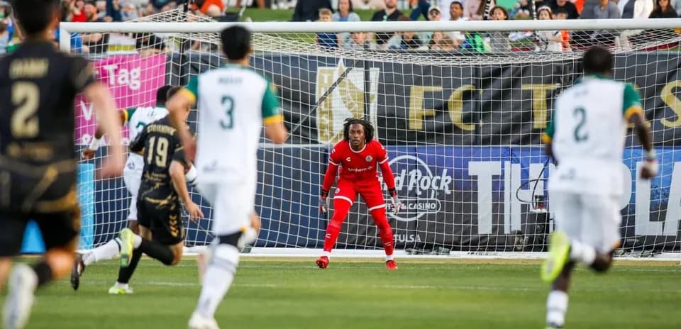 Goalkeeper ready for a penalty kick