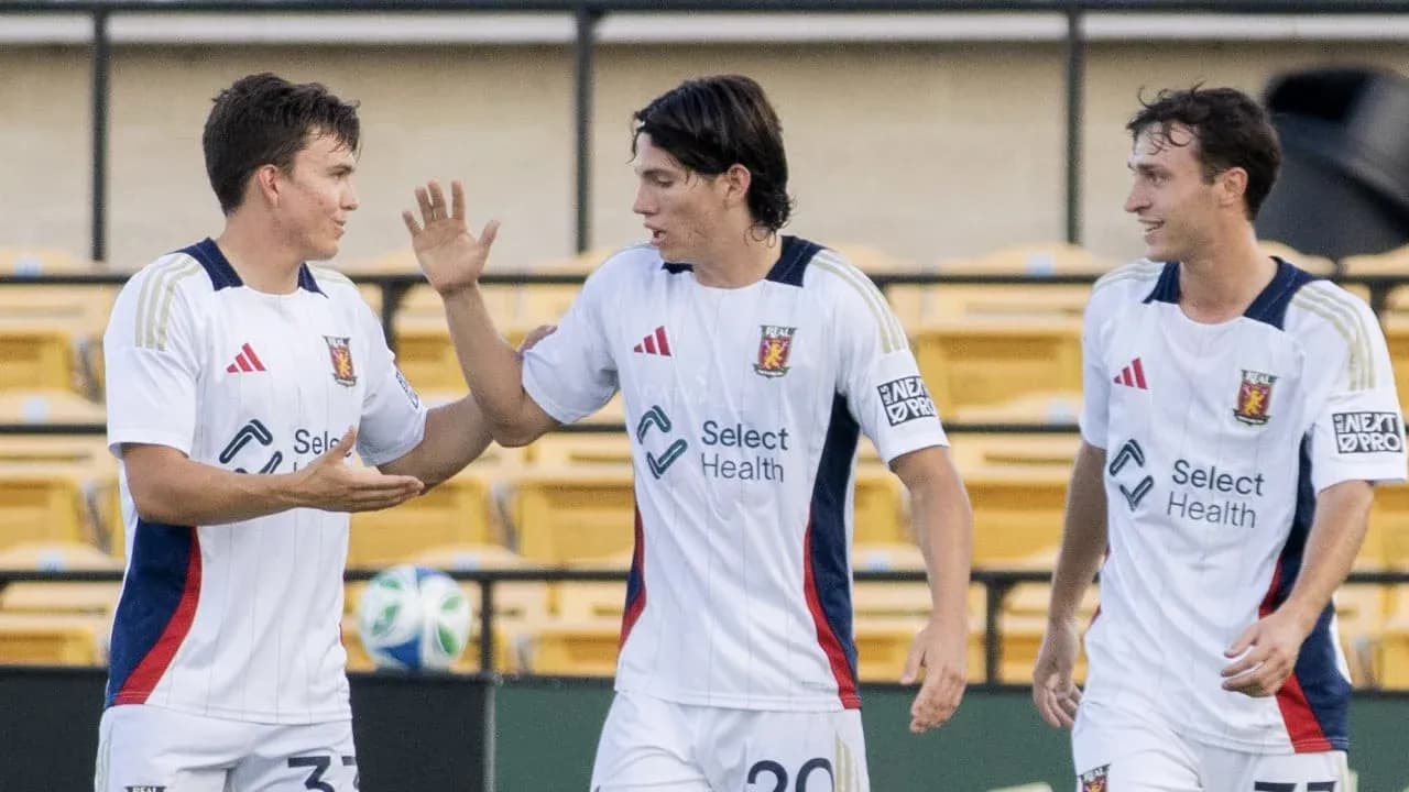 Real Monarchs players celebrating a goal