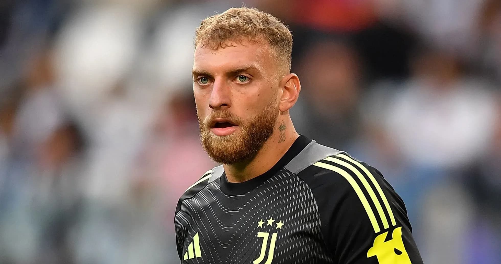 Goalkeeper in Juventus kit during match preparation
