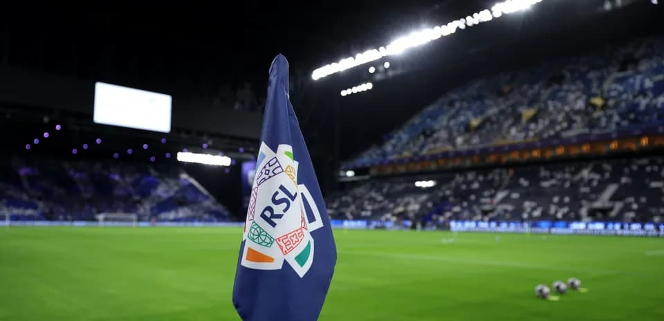 Corner flag with RSL logo at stadium