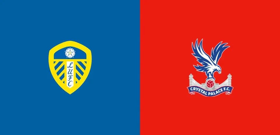 Leeds United and Crystal Palace club logos side by side