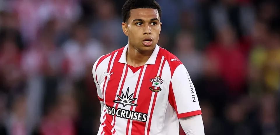 Player in Southampton FC kit during match action