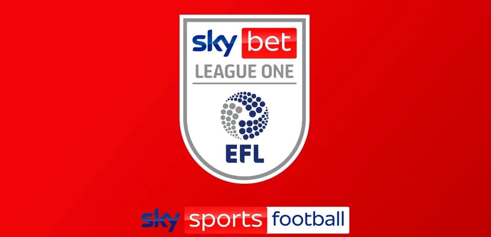 Sky Bet League One logo on red background