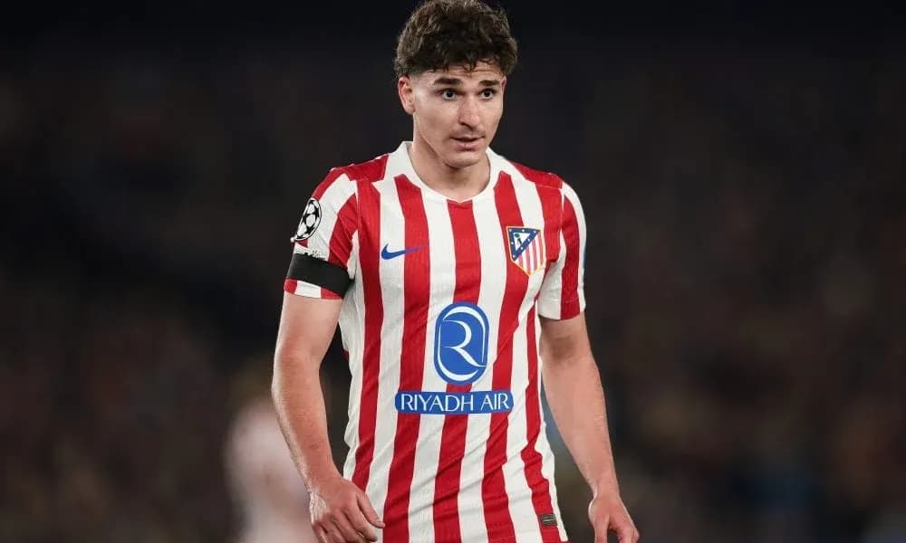 Player wearing Atlético Madrid jersey during match