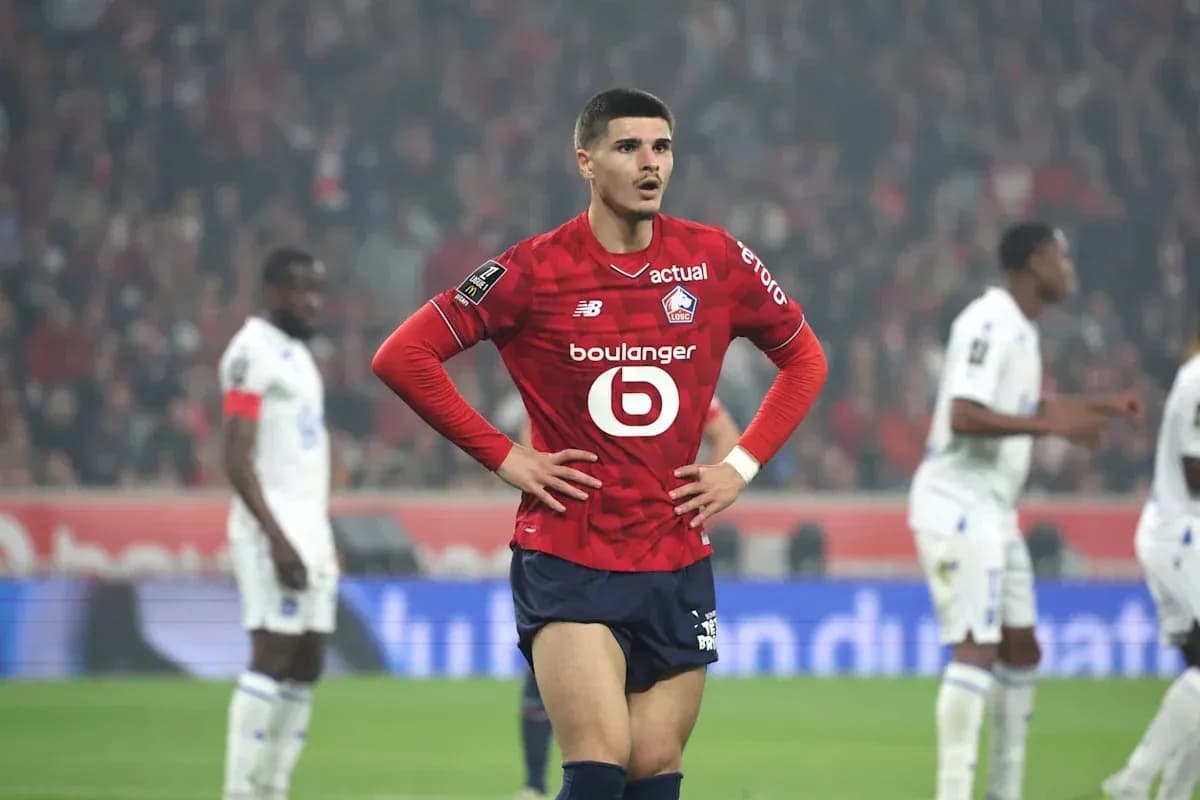 Lille player looking concerned during match action