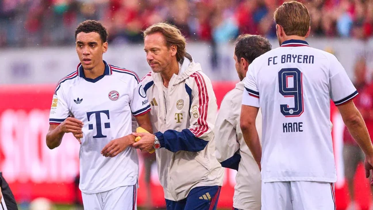 Bayern Munich players interacting on the field