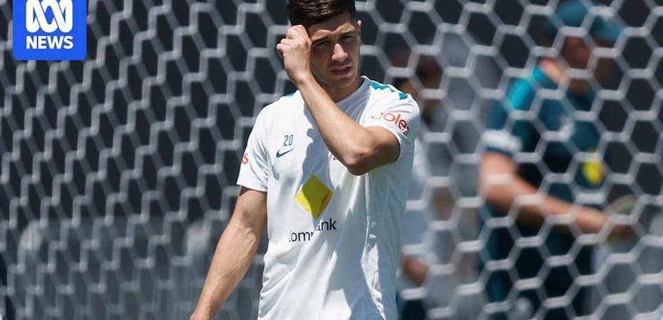 Player during training session near goal net