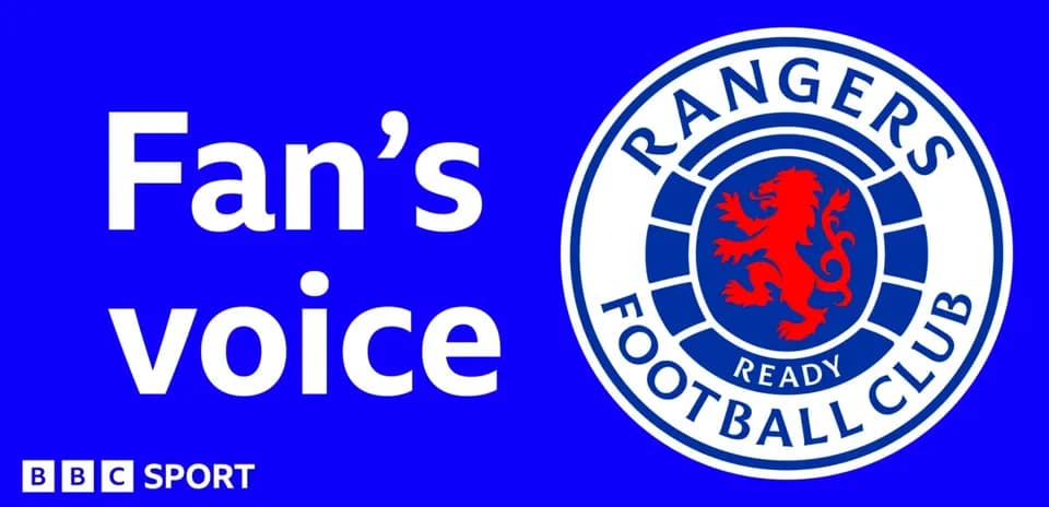 Rangers Football Club logo with fan's voice text