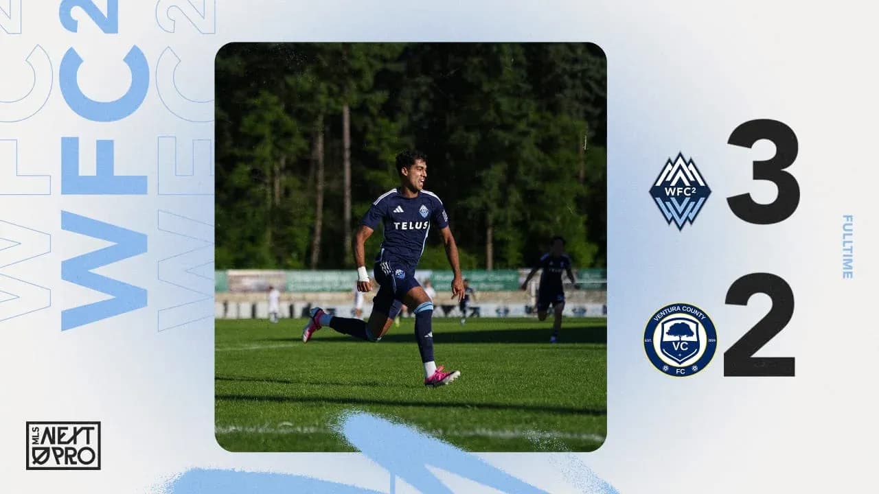 Vancouver Whitecaps II player celebrating goal