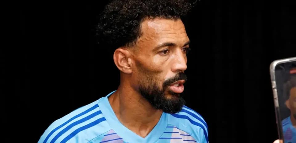 Goalkeeper speaking during an interview session