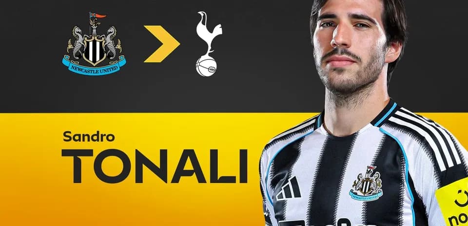 Sandro Tonali wearing Newcastle United kit