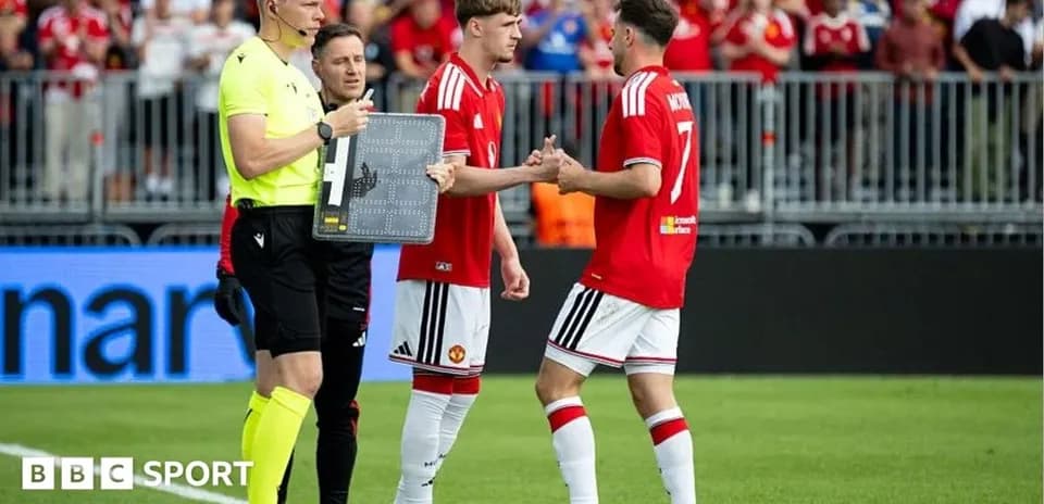 Substitutions during a football match with officials
