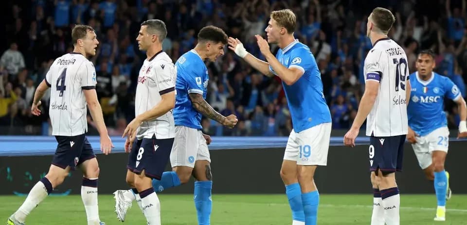 Napoli players celebrating a goal during match