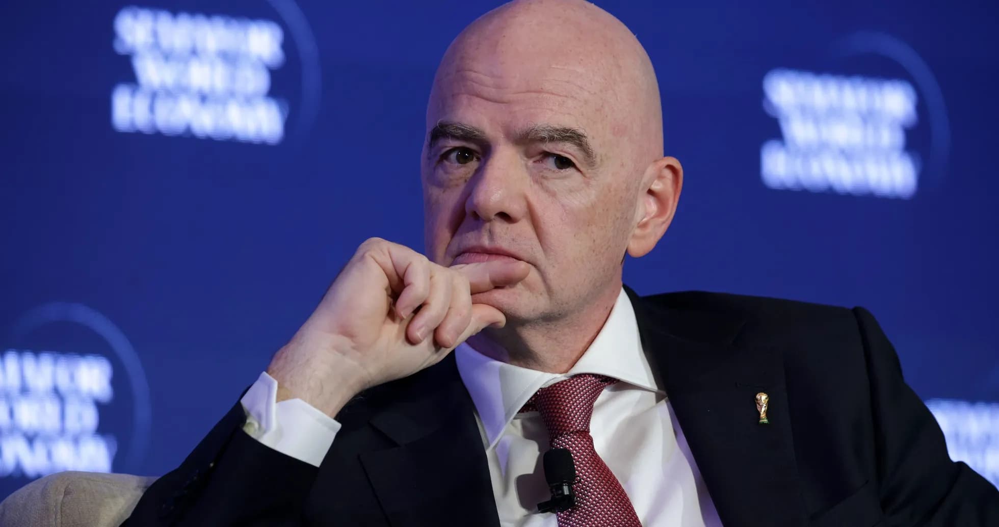 FIFA President speaking at a conference