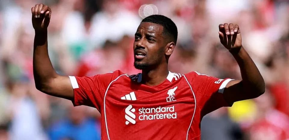 Liverpool player celebrating during match