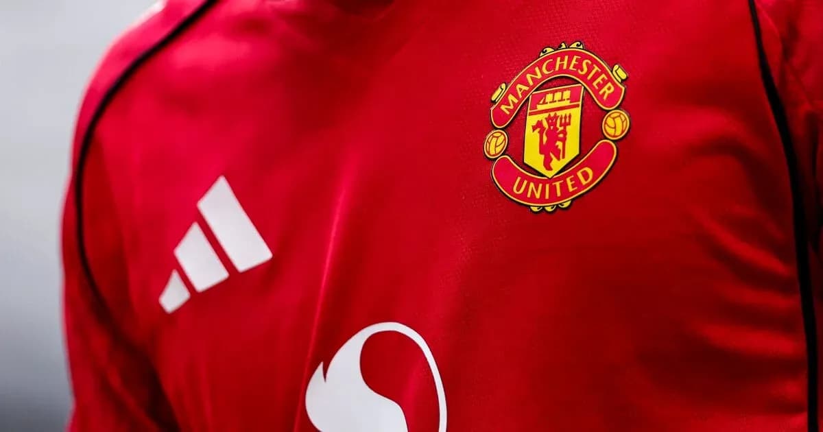 Close-up of Manchester United jersey with logo