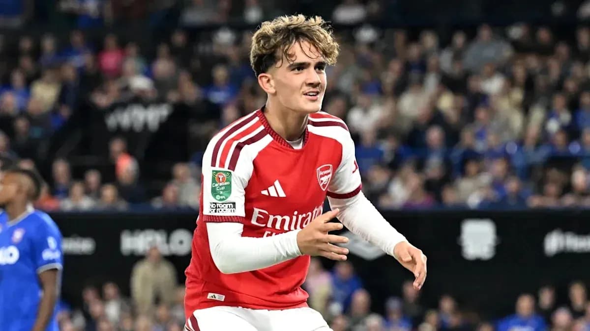 Arsenal player celebrating during Carabao Cup match