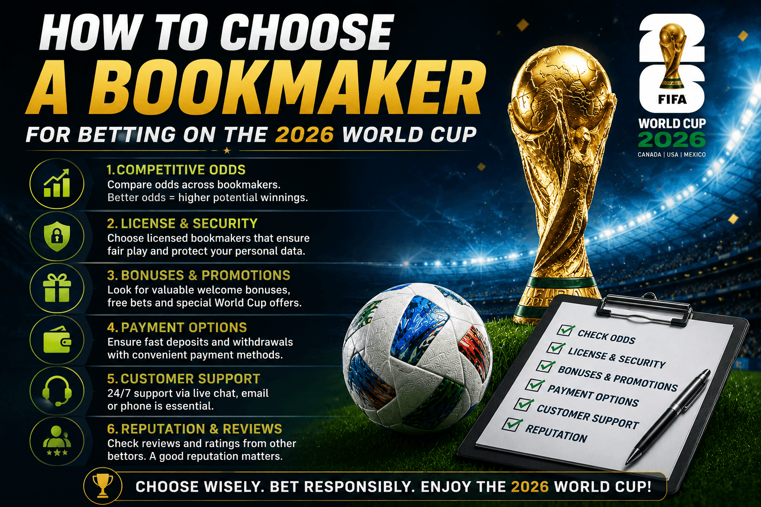 How to Choose a Bookmaker for Betting on the 2026 World Cup