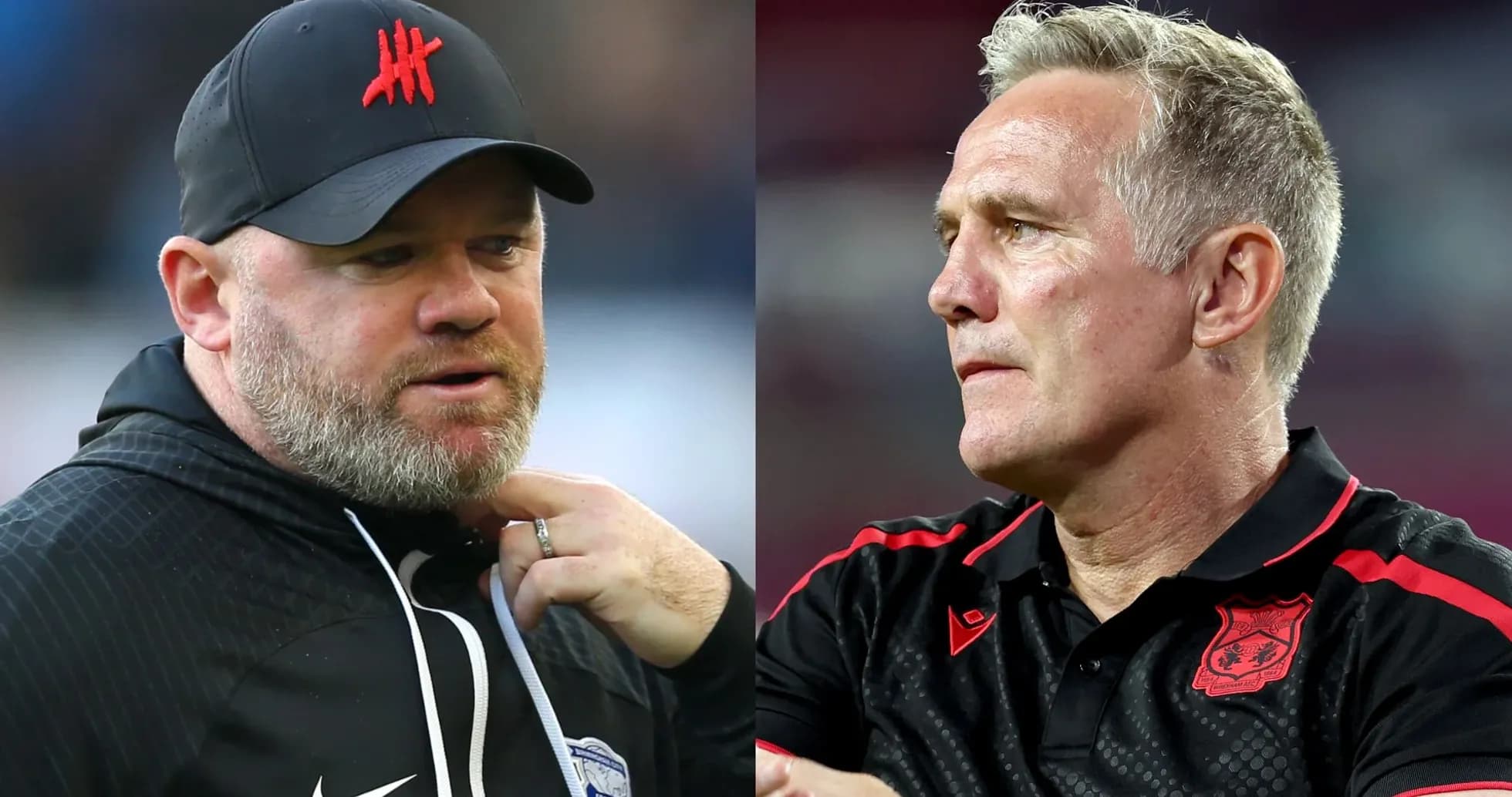 Wayne Rooney and another manager during match