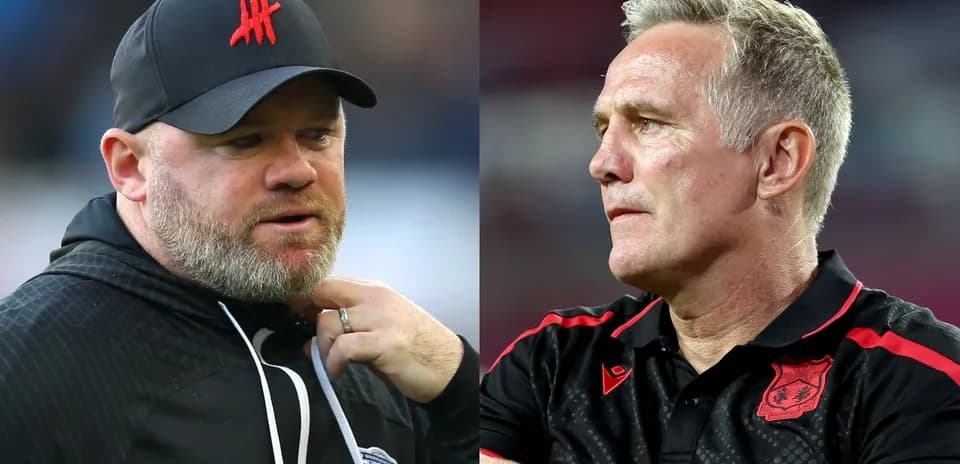 Wayne Rooney and another manager during match