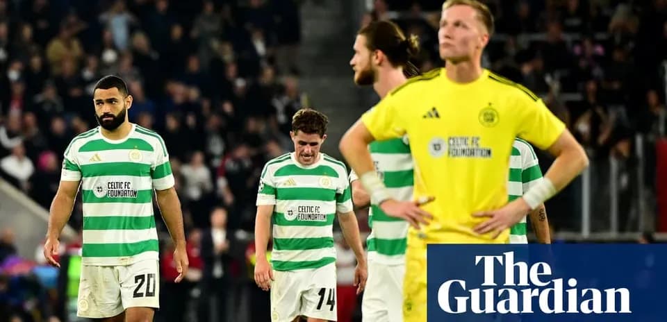 Celtic players walking off the pitch after match